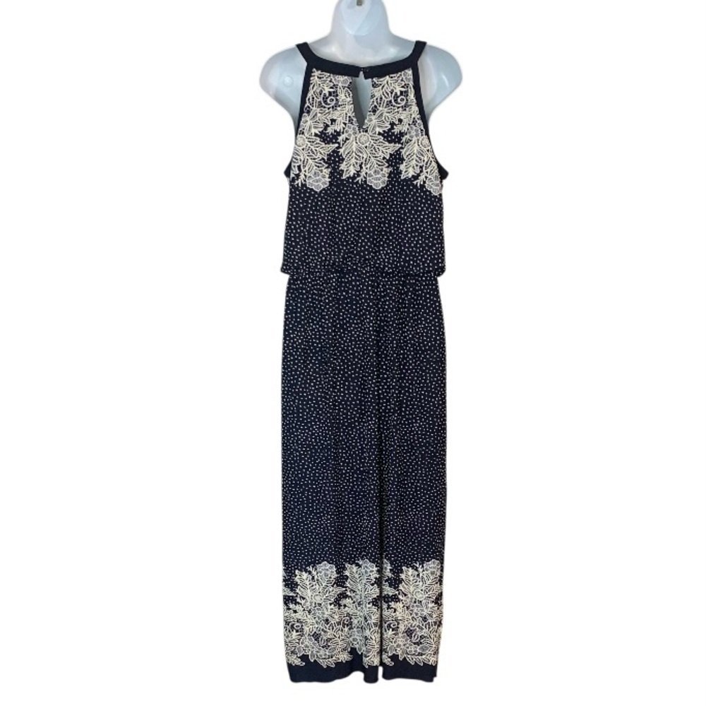 ENFOCUS STUDIO Lace Embellished Polka Dot Maxi Dress Sz 12 - Picture 3 of 9